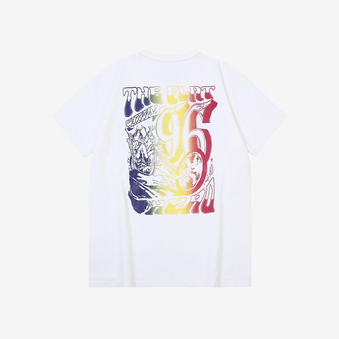 The Flat Head FN-THC-053 chopper gradation print T-shirt back view