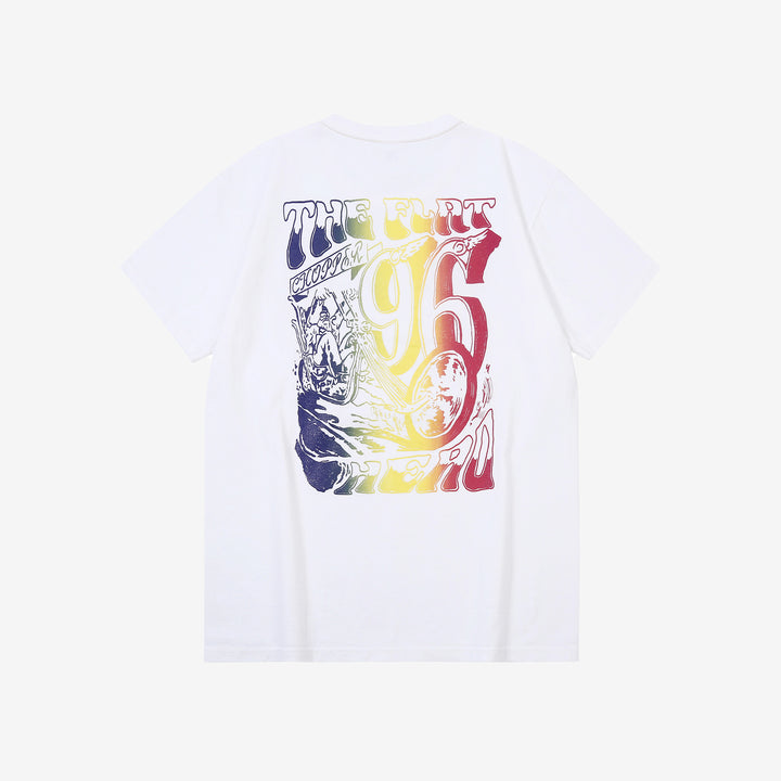 The Flat Head FN-THC-053 chopper gradation print T-shirt back view