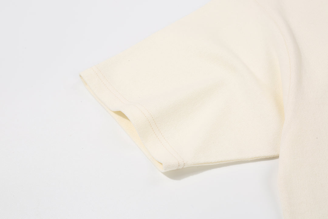 Freewheelers 2625009 Heavyweight Solid Pocket T-Shirt in Straw Cream – Set-In Sleeve Detail