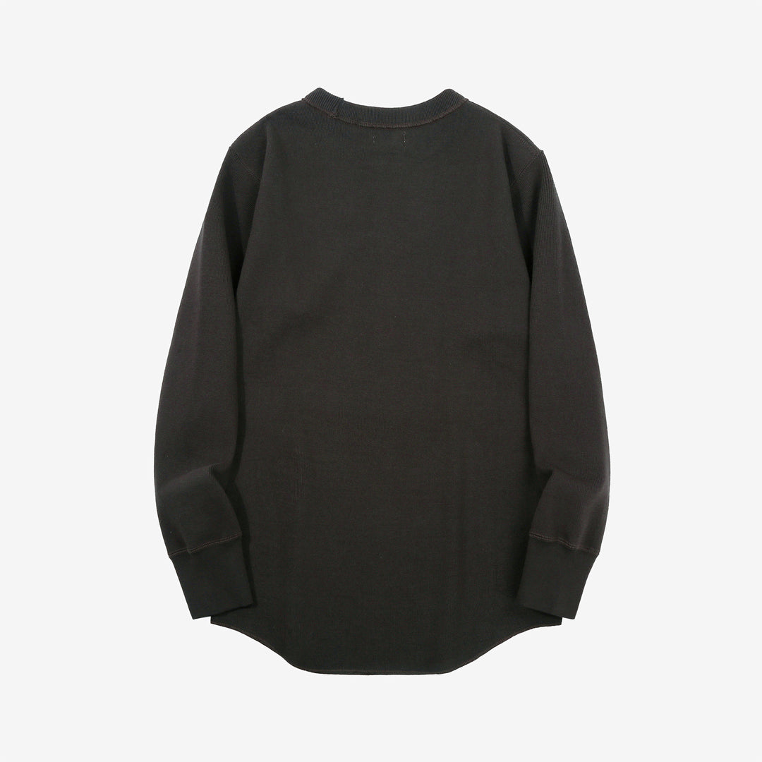 Freewheelers heavyweight rib knit long sleeve t shirt crew neck underwear Japan black back
