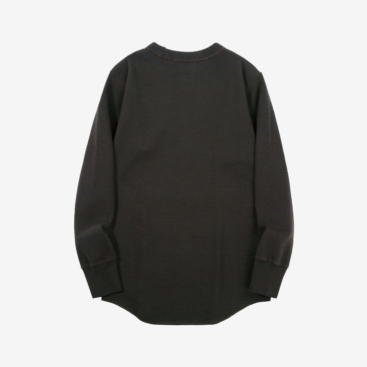 Freewheelers heavyweight rib knit long sleeve t shirt crew neck underwear Japan black back