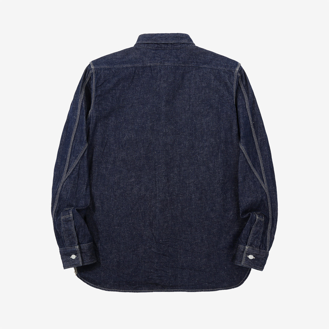 Samurai Jeans SJWS-SC02W 10oz selvedge denim work shirt back view