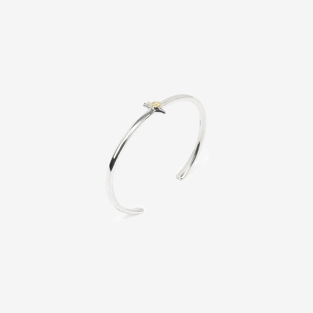 Moto BC-01G eagle silver bangle K18 gold accent native style handmade bracelet Japan
