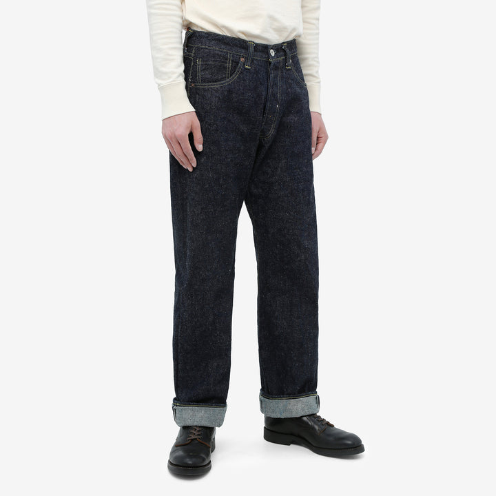 Samurai Jeans S2000HX 15oz Otokogi selvedge denim wide straight fit WWII model front view wear image_2