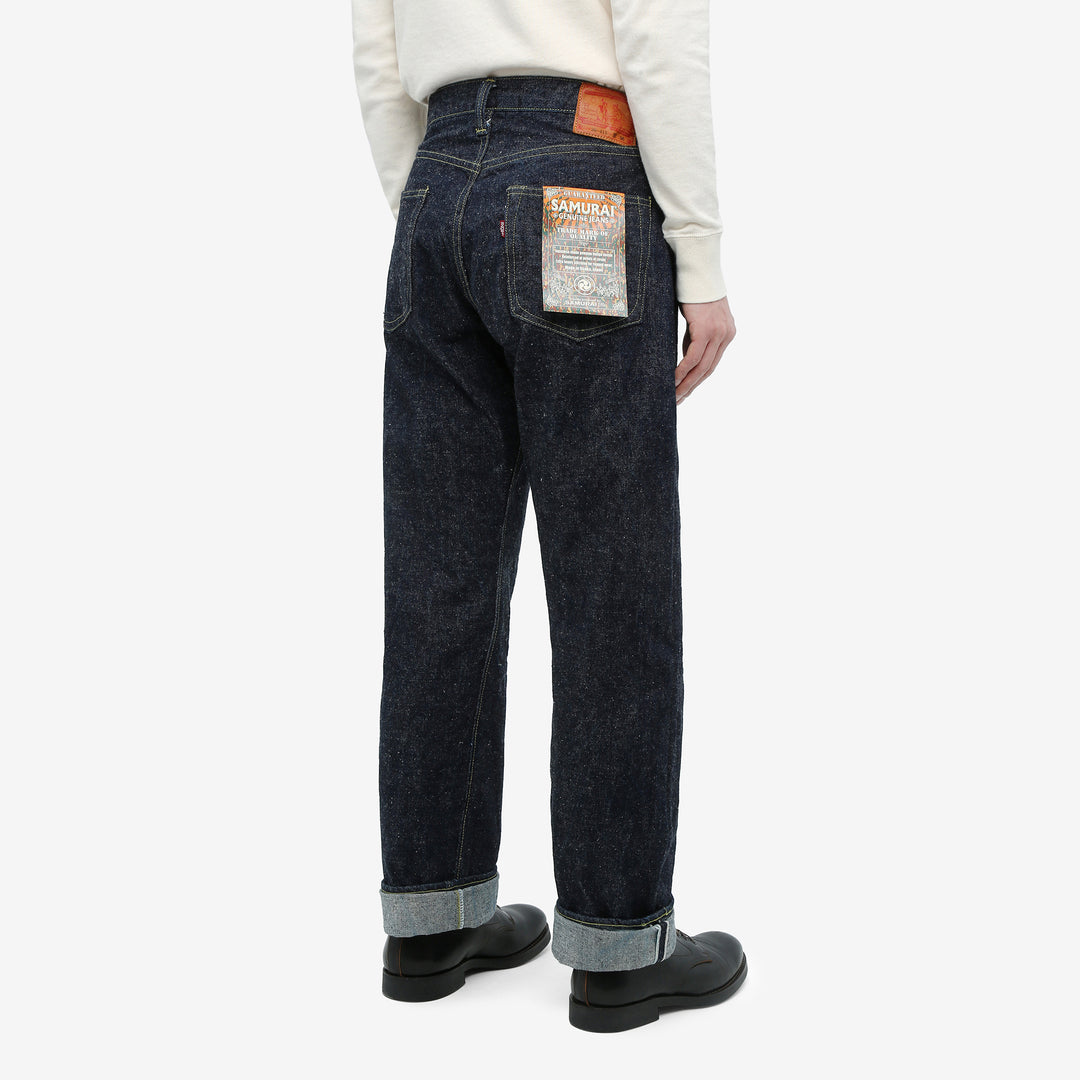 Samurai Jeans S2000HX 15oz Otokogi selvedge denim wide straight fit WWII model back view wear image
