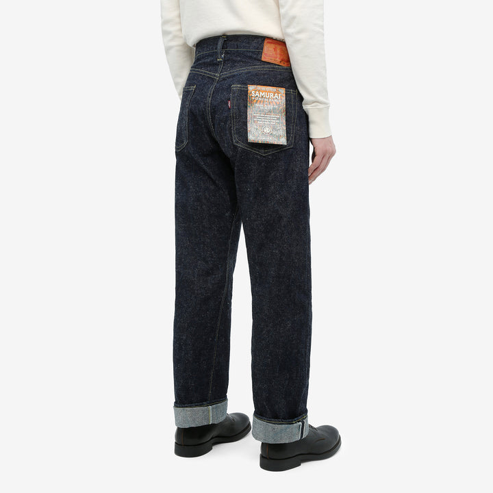 Samurai Jeans S2000HX 15oz Otokogi selvedge denim wide straight fit WWII model back view wear image