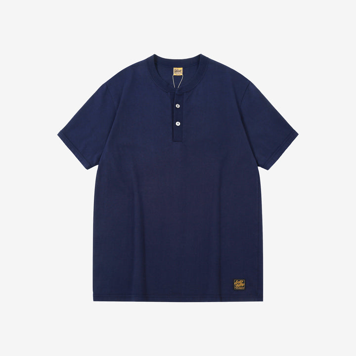 Deluxeware SDHT-00 10.5oz loopwheeled henley t-shirt made in Japan heavyweight blue