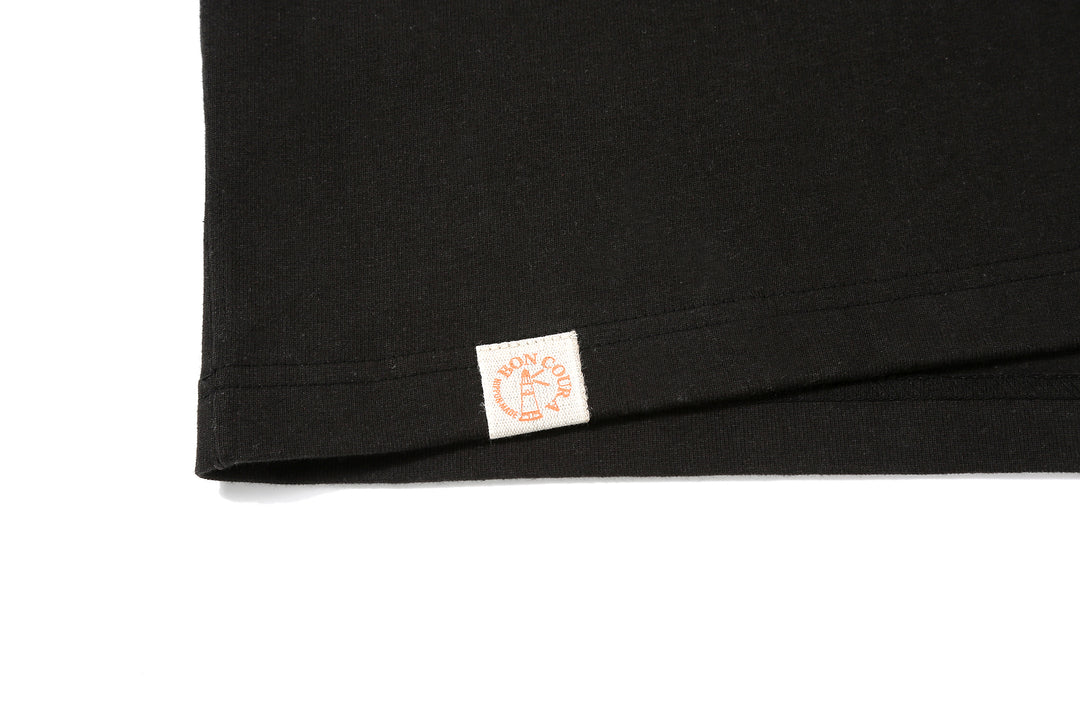 Boncoura High Density Heavyweight Pocket T-Shirt Made in Japan Black Lighthouse Label