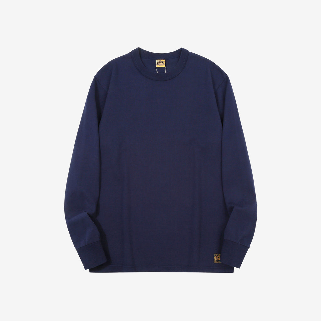 Deluxeware SDTL-00 10.5oz loopwheeled long sleeve t-shirt made in Japan heavyweight crew neck blue