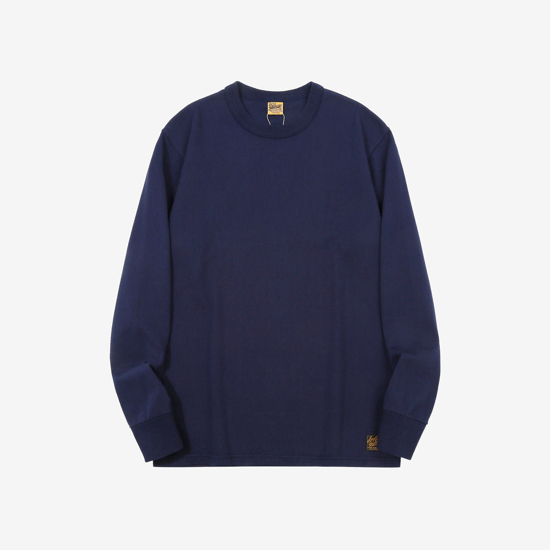 Deluxeware SDTL-00 10.5oz loopwheeled long sleeve t-shirt made in Japan heavyweight crew neck blue