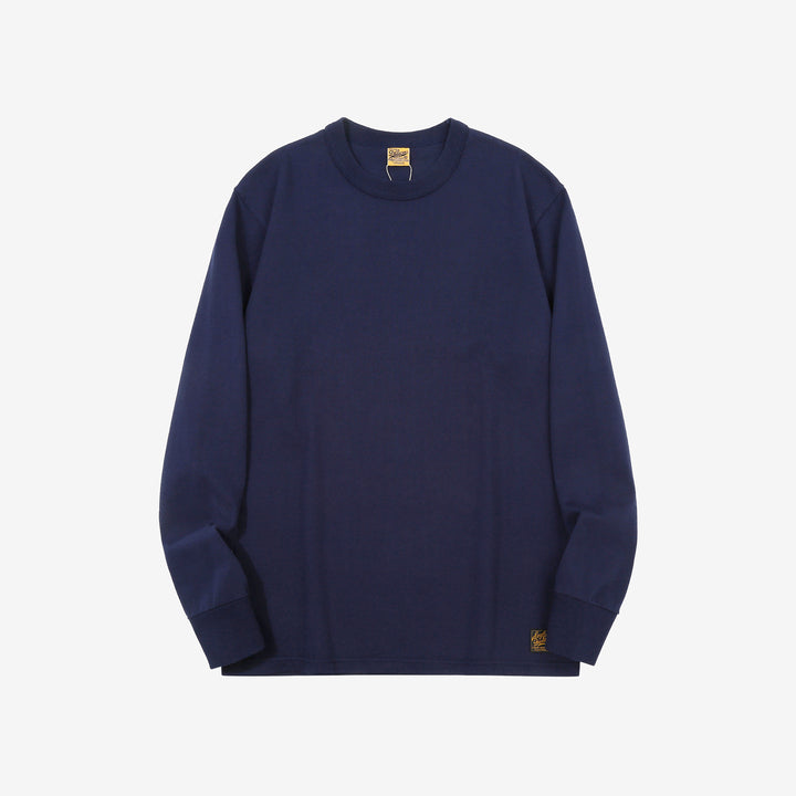 Deluxeware SDTL-00 10.5oz loopwheeled long sleeve t-shirt made in Japan heavyweight crew neck blue