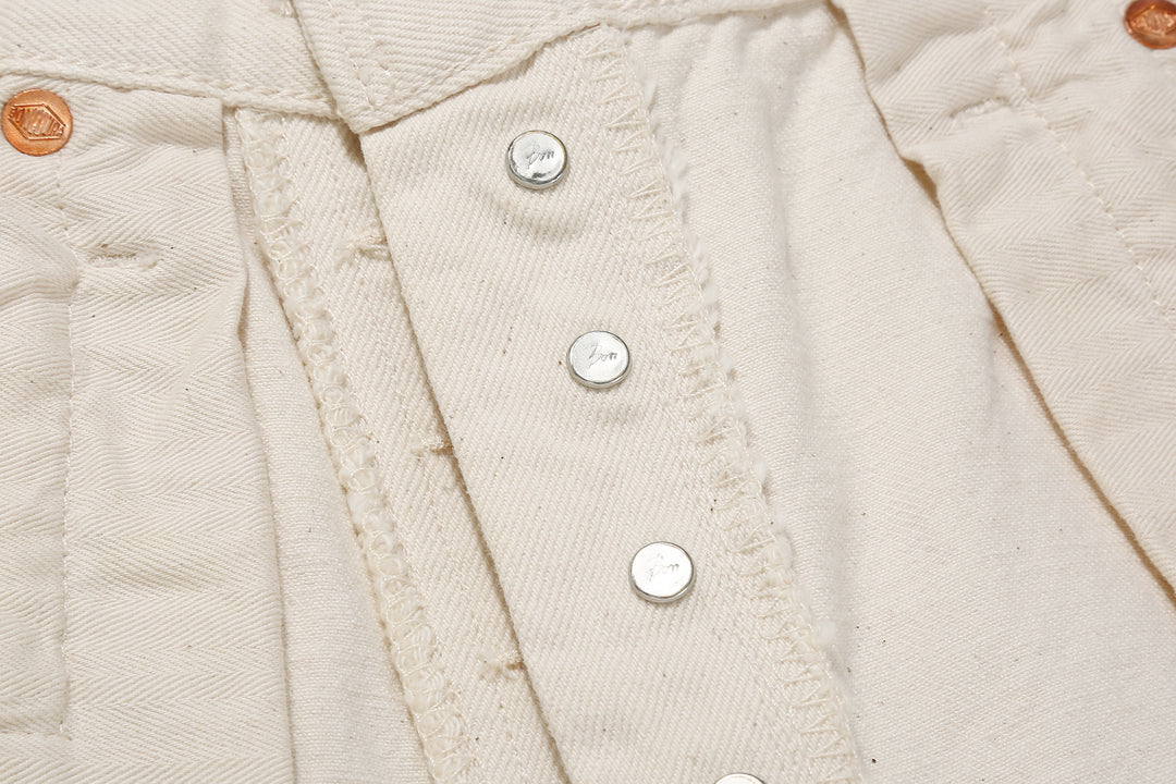 Boncoura 66 15oz Selvedge Off White Denim - Modern Straight Fit