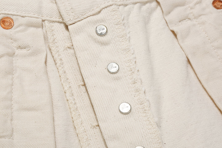 Boncoura 66 15oz Selvedge Off White Denim - Modern Straight Fit