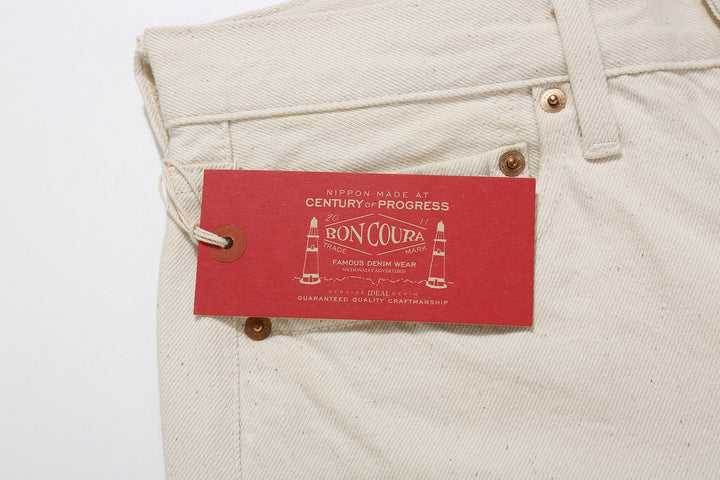 Boncoura 66 15oz Selvedge Off White Denim - Modern Straight Fit