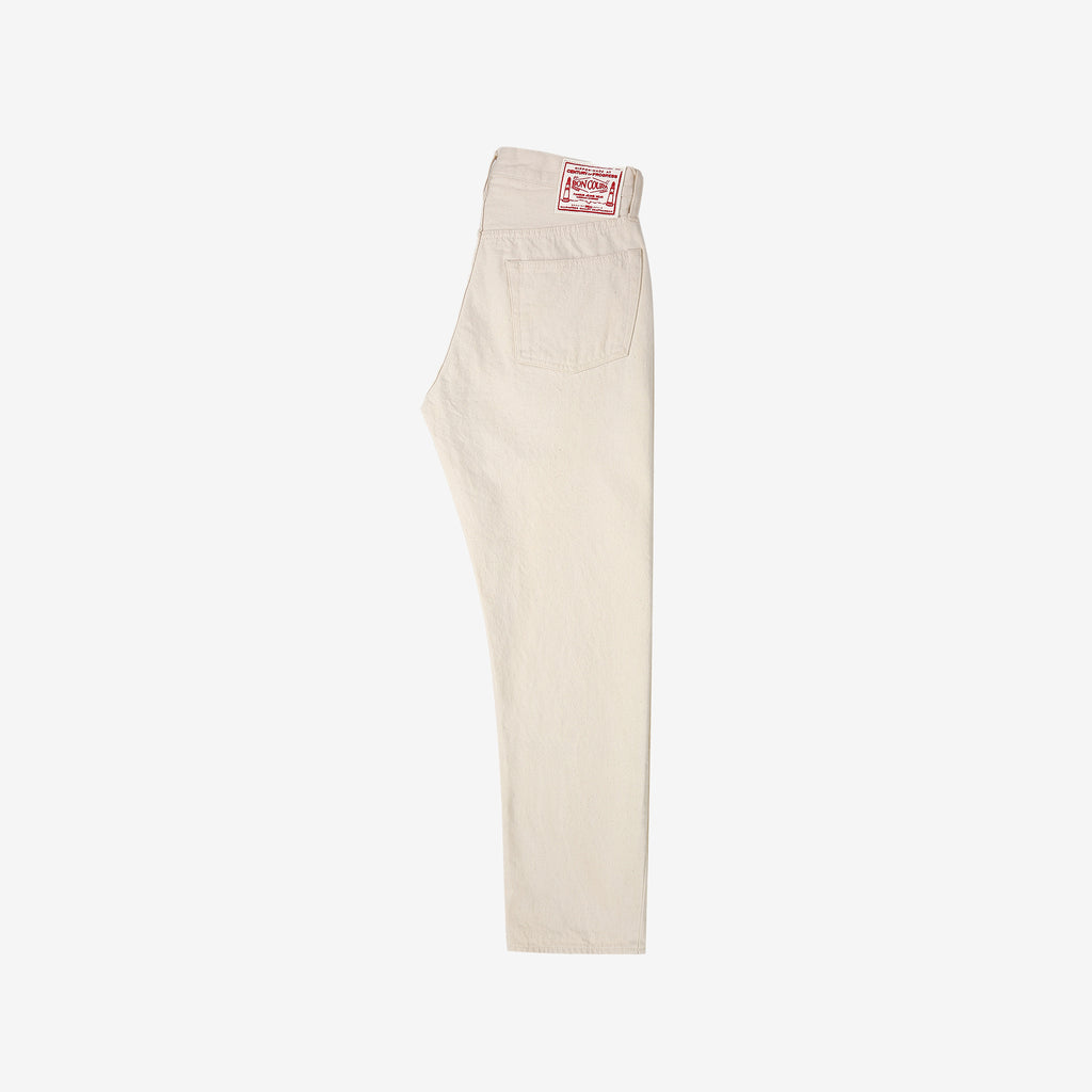 boncoura 66 15oz selvedge off white denim slim straight fit
