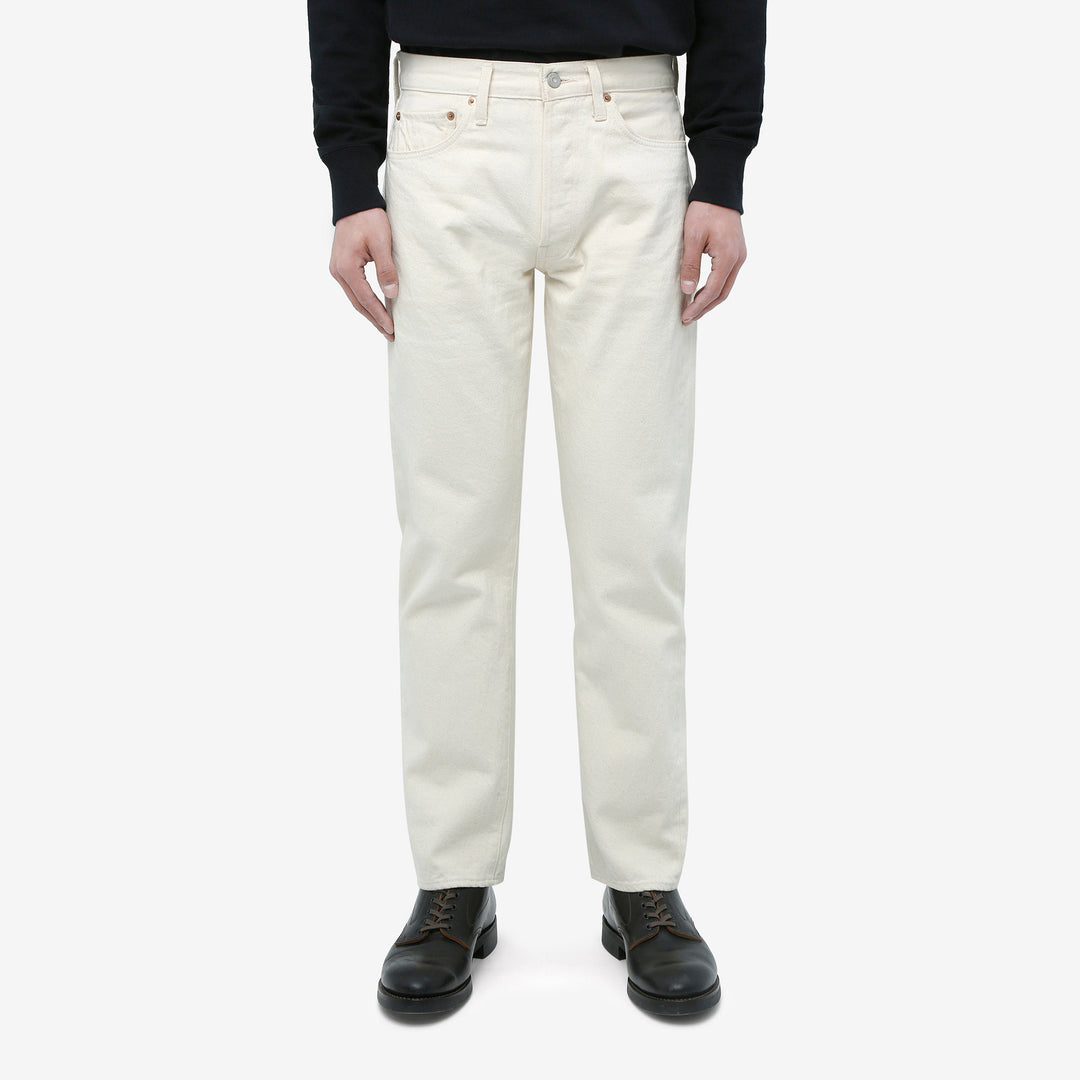 boncoura 66 15oz selvedge off white denim slim straight fit