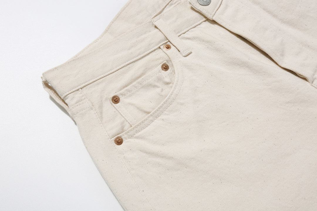 Boncoura 66 15oz Selvedge Off White Denim - Modern Straight Fit