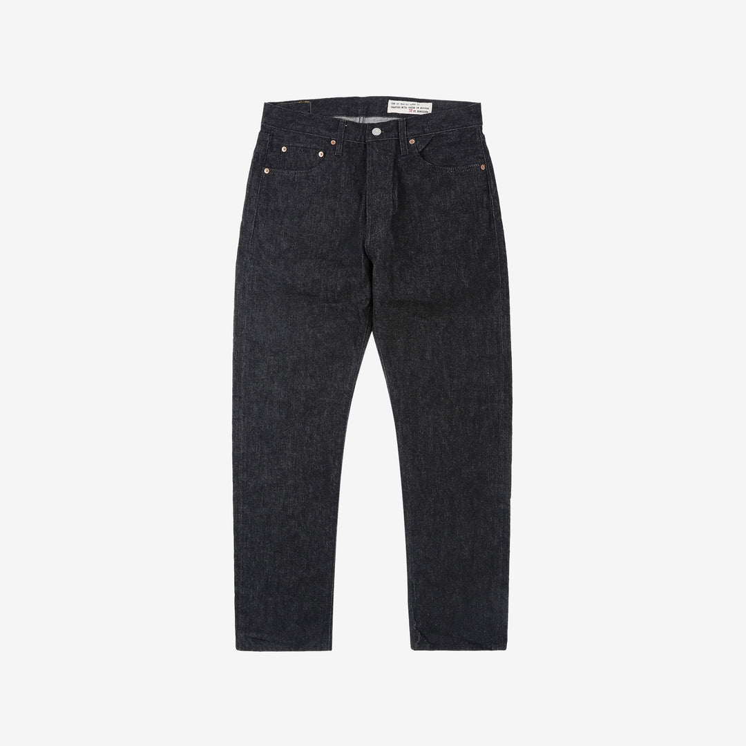 boncoura 66 15oz selvedge black denim slim straight fit