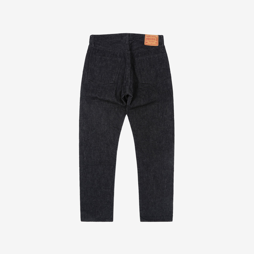 boncoura 66 15oz selvedge black denim slim straight fit