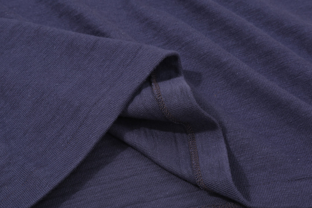 Warehouse Lot 4601 Shadow Border Slub Yarn Henley T-Shirt Made in Japan Eggplant Hem