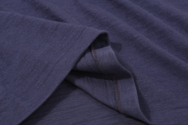Warehouse Lot 4601 Shadow Border Slub Yarn Henley T-Shirt Made in Japan Eggplant Hem