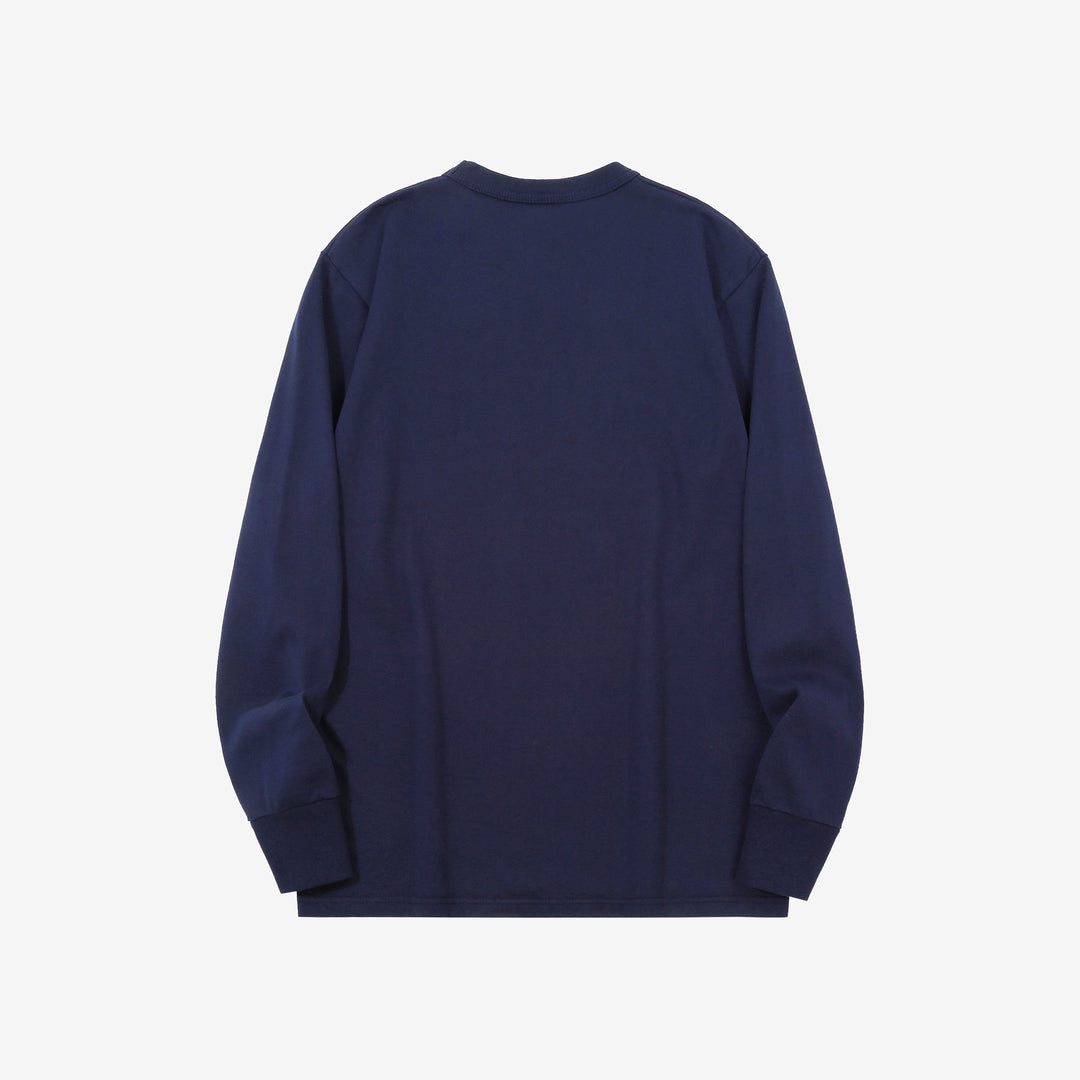 Deluxeware SDTL-00 10.5oz loopwheeled long sleeve t-shirt made in Japan heavyweight crew neck blue