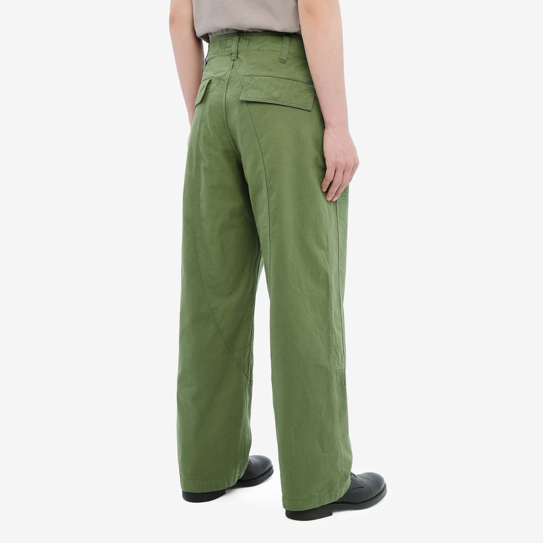 Wasew WSW-26S-011 Military Double Knee Work Pants - Olive | Made in Japan | Back Side Fit