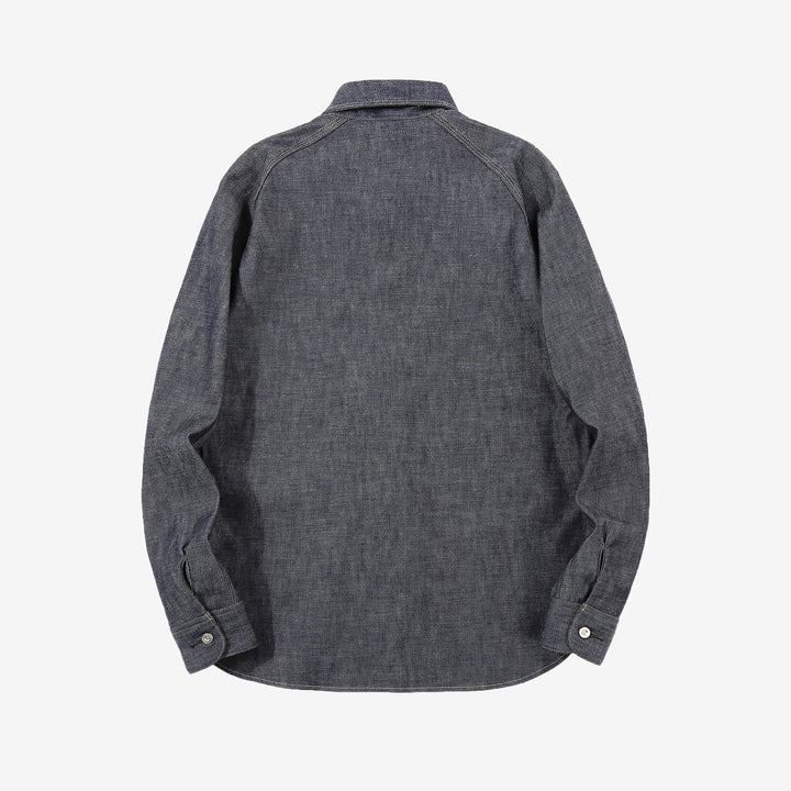 Deluxeware 7640 10.5oz selvedge denim work shirt made in Japan indigo denim shirt back