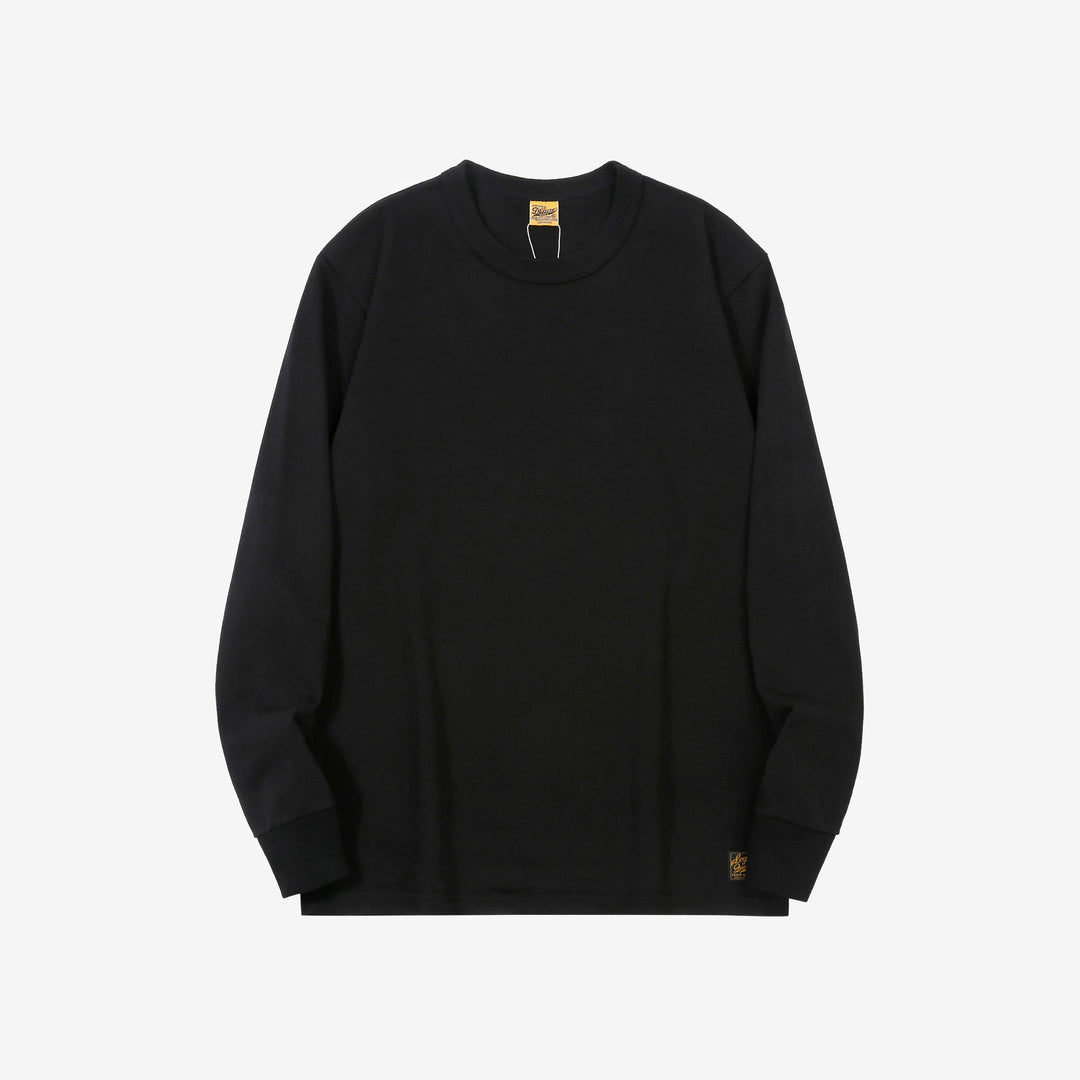 Deluxeware SDTL-00 10.5oz loopwheeled long sleeve t-shirt made in Japan heavyweight crew neck black