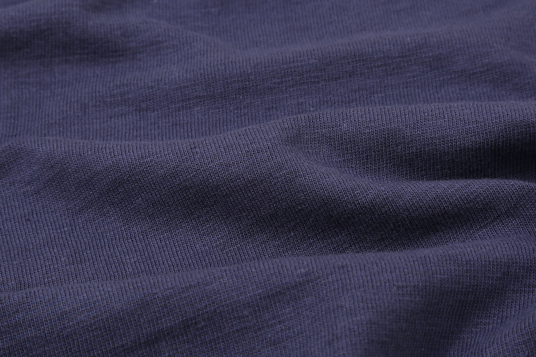 Warehouse Lot 4601 Shadow Border Slub Yarn Henley T-Shirt Made in Japan Fabric Close Up
