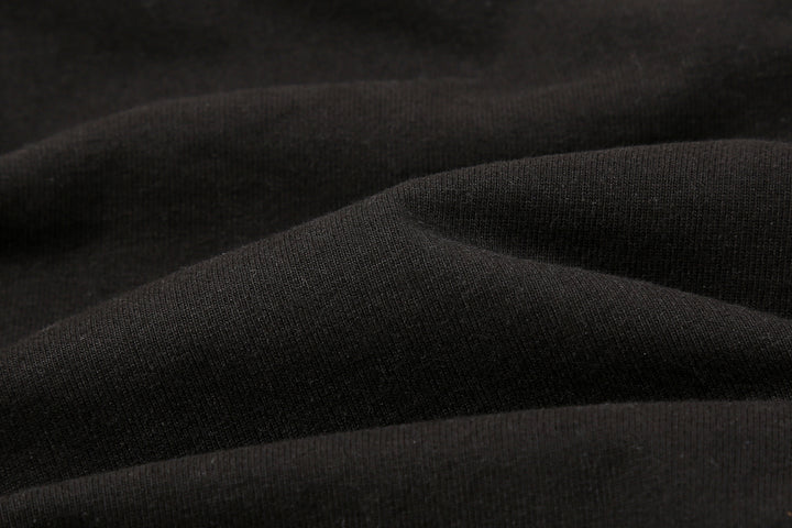 Boncoura High Density Heavyweight Pocket T-Shirt Made in Japan Fabric Close Up Black