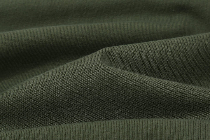 Boncoura High Density Heavyweight Pocket T-Shirt Made in Japan Olive Fabric Close Up