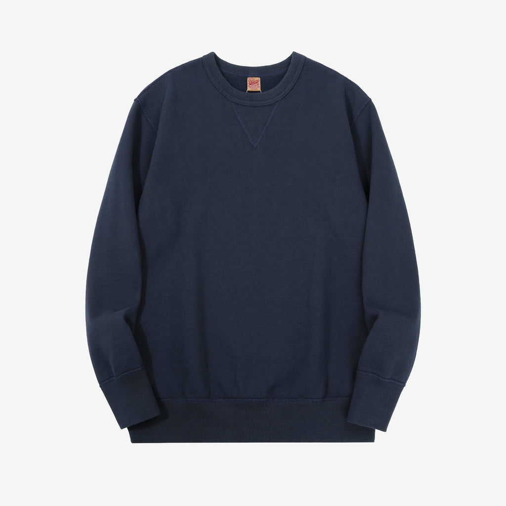 Deluxeware S101-00 loopwheeled sweatshirt made in Japan heavyweight crew neck blue