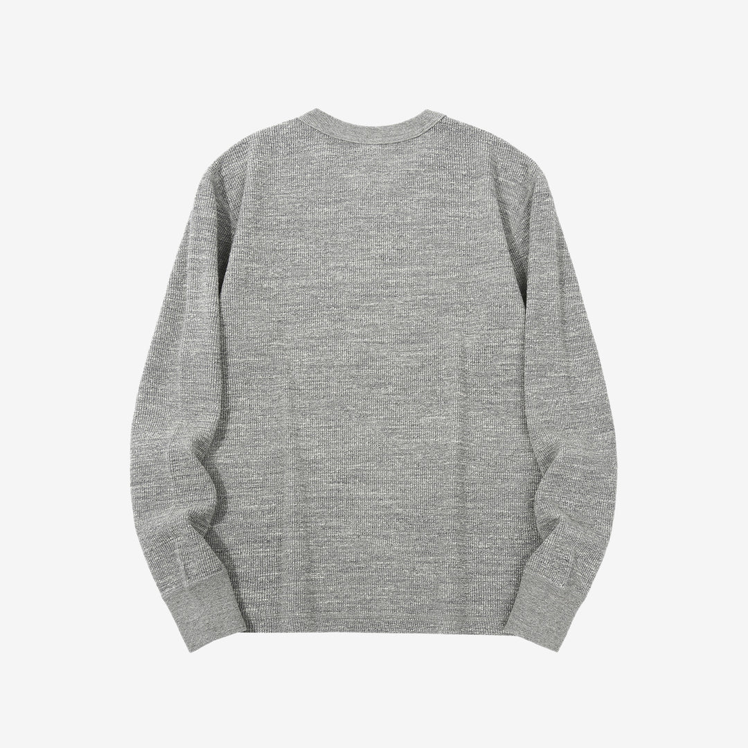 UES 602530 single rib knit long sleeve crew neck T-shirt made in Japan grey back view