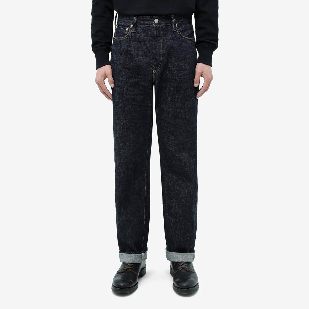Omoto Denim 0815 13.5oz selvedge denim wide tapered jeans made in Japan wear image front