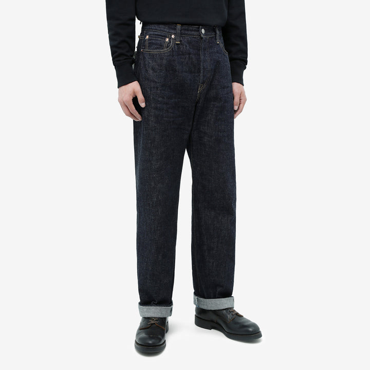 Omoto Denim 0815 13.5oz selvedge denim wide tapered jeans made in Japan wear image side front