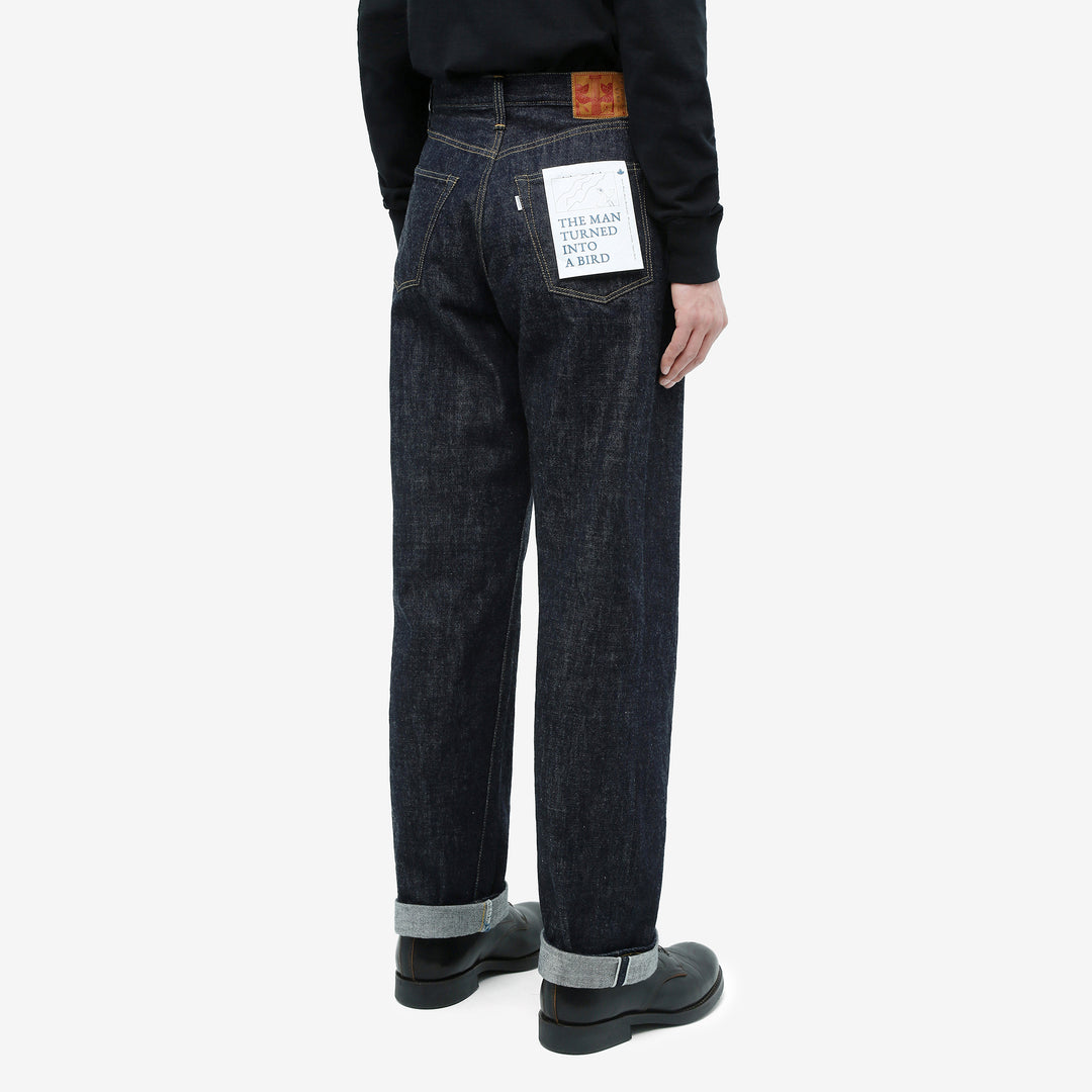 Omoto Denim 0815 13.5oz selvedge denim wide tapered jeans made in Japan side back
