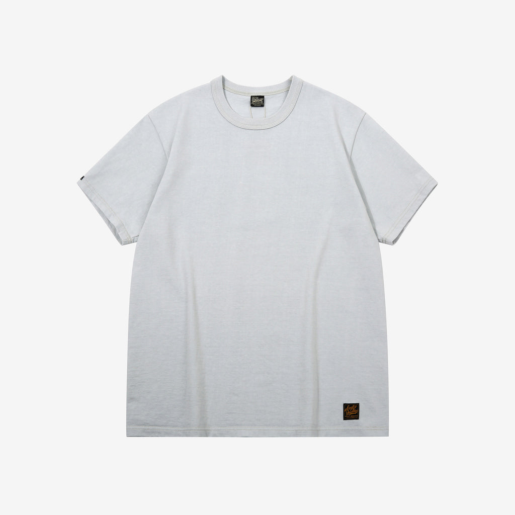 Deluxeware DXTS-00 12.5oz loopwheeled t-shirt made in Japan ultra heavyweight crew neck ash blue front