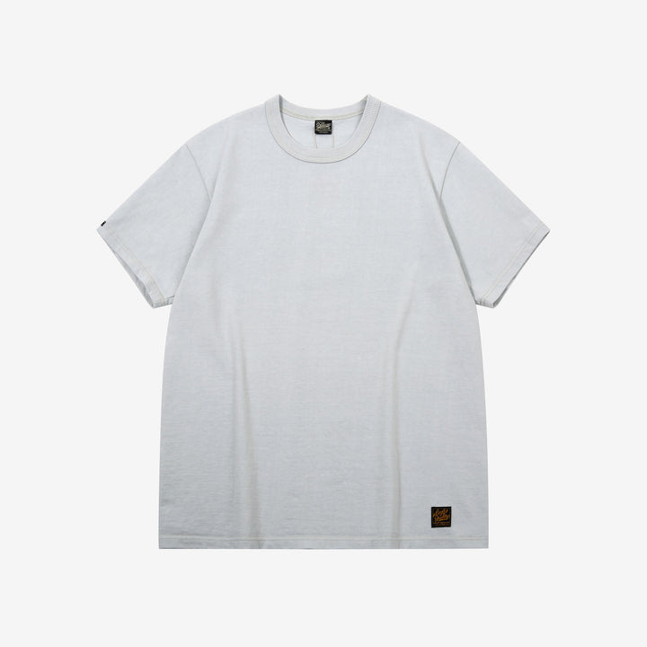 Deluxeware DXTS-00 12.5oz loopwheeled t-shirt made in Japan ultra heavyweight crew neck ash blue front