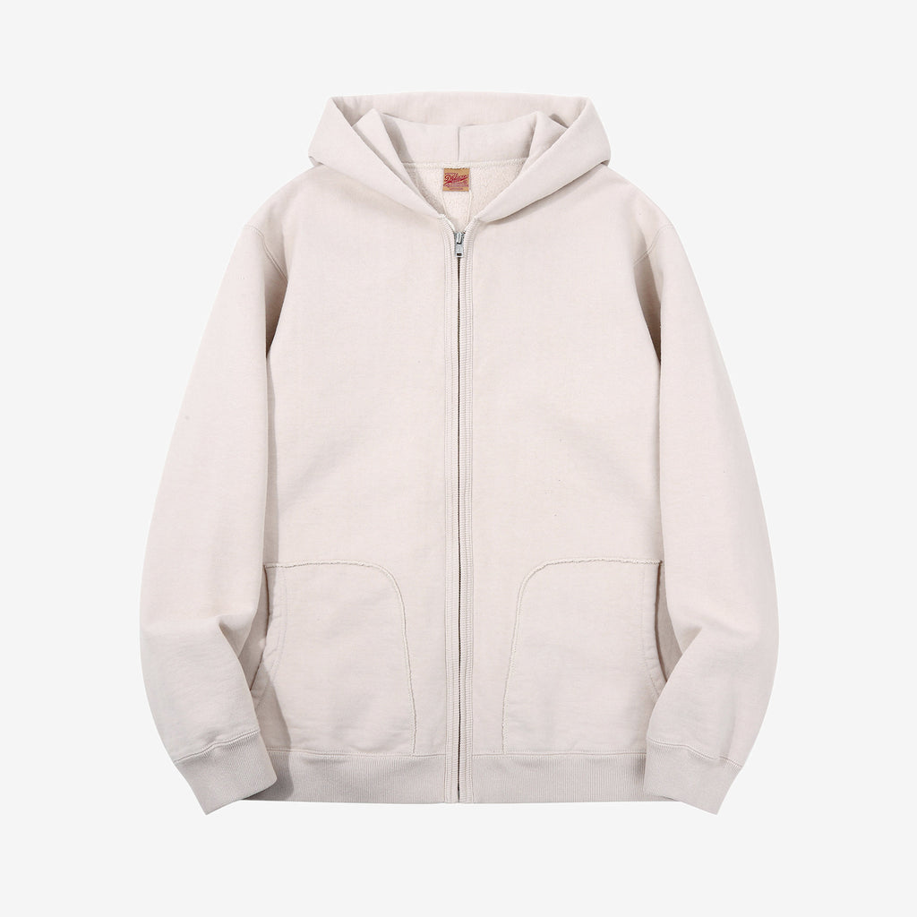 Deluxeware SPZ-00 heavyweight loopwheeled full zip parka made in Japan hoodie ash orange