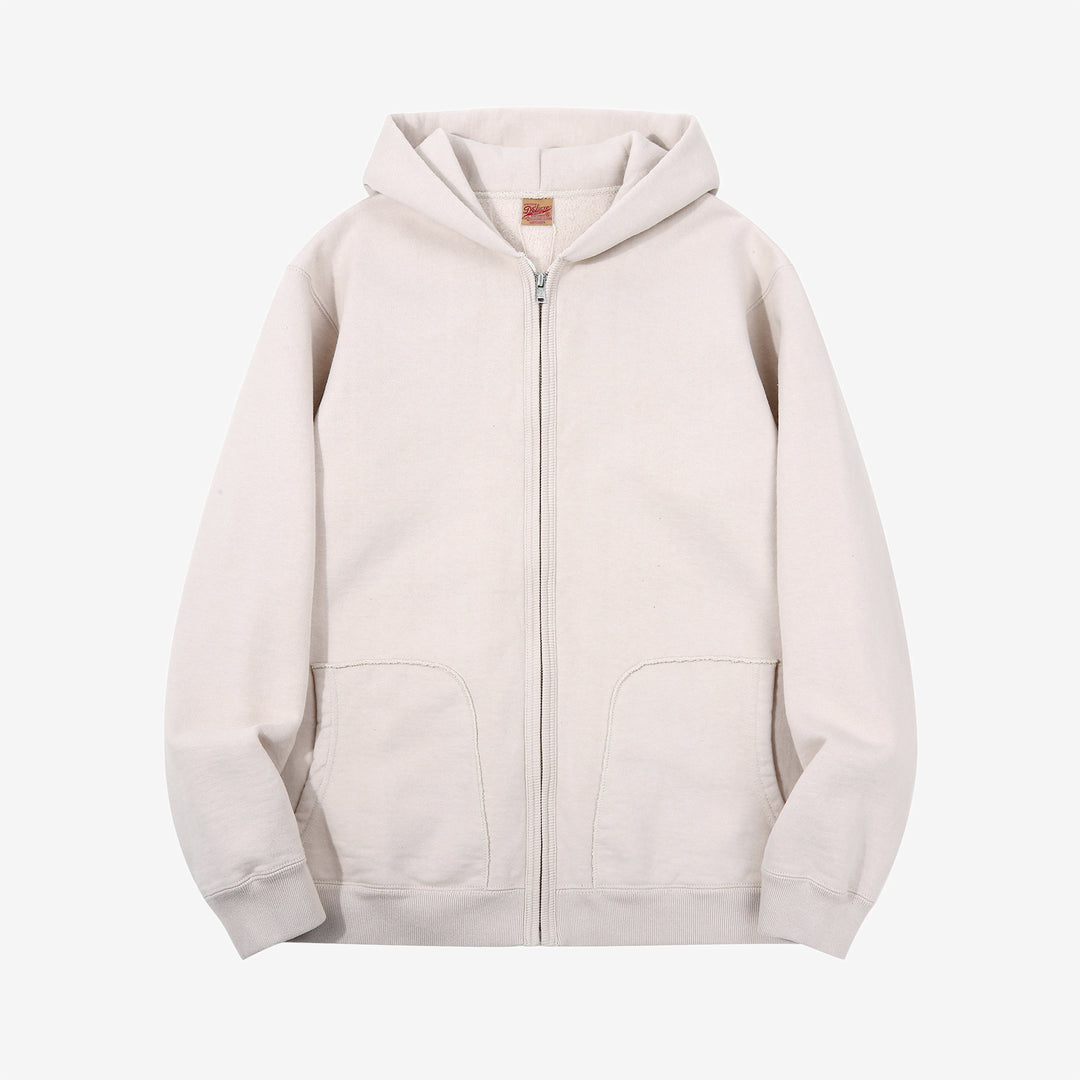 Deluxeware SPZ-00 heavyweight loopwheeled full zip parka made in Japan hoodie ash orange