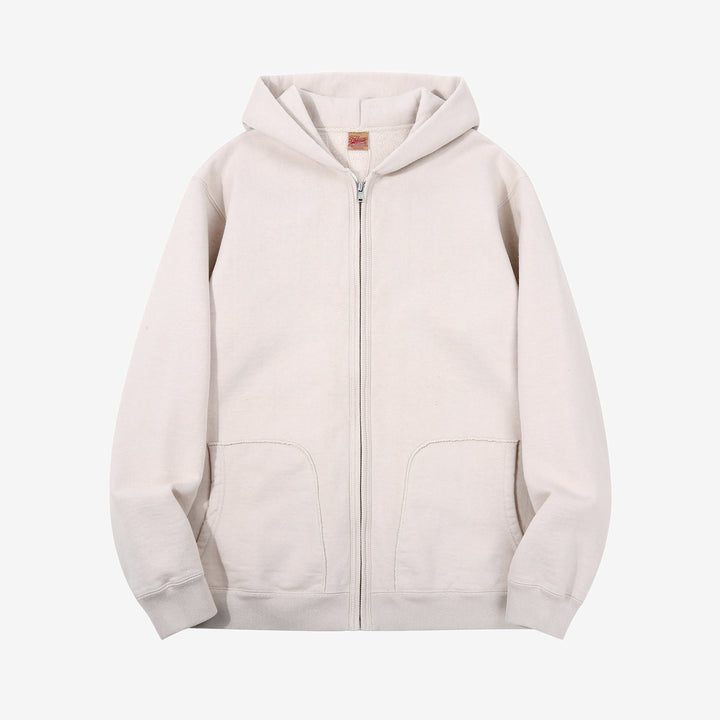 Deluxeware SPZ-00 heavyweight loopwheeled full zip parka made in Japan hoodie ash orange
