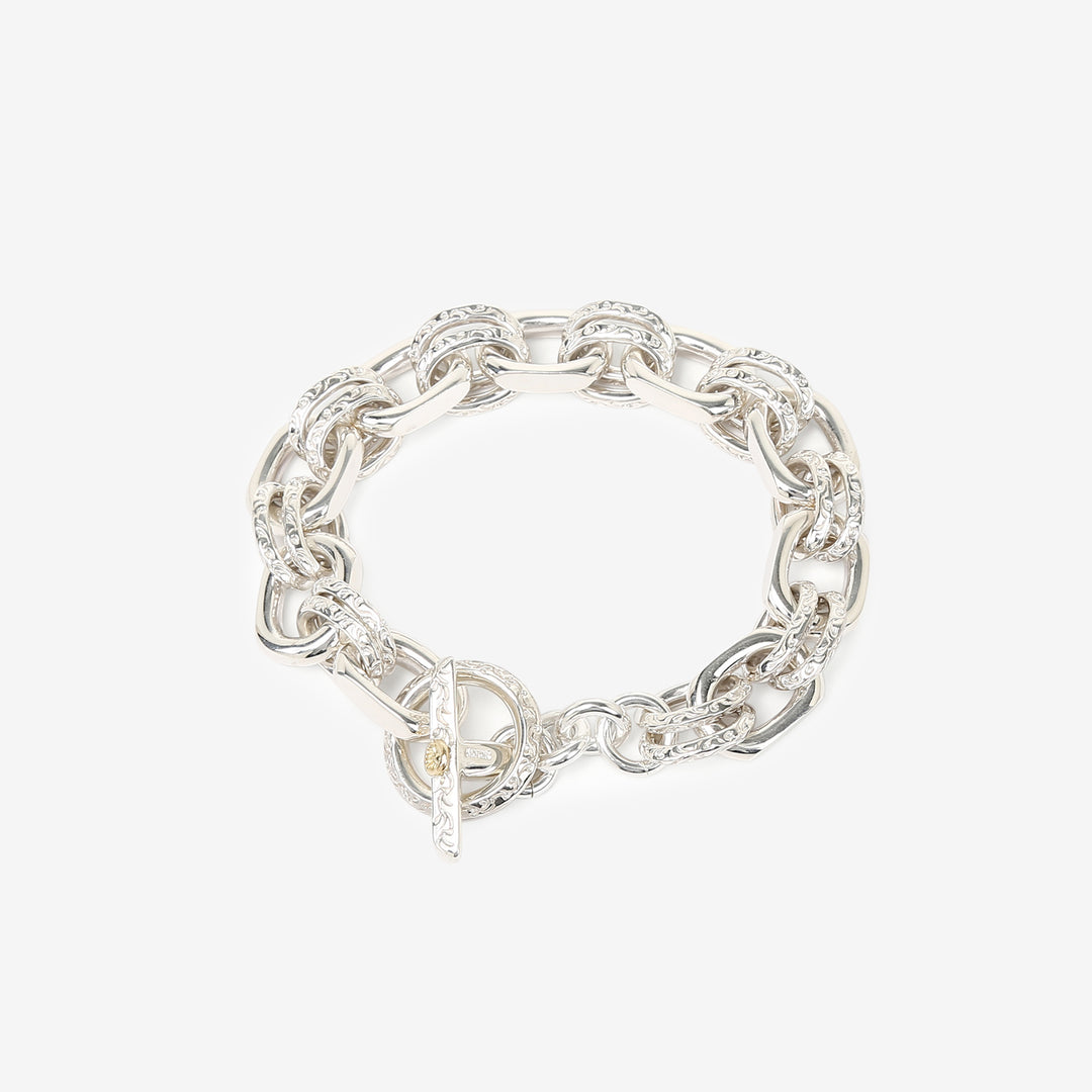 Moto BR-01 handmade chain bracelet silver K18 gold accent Japan handcrafted bracelet