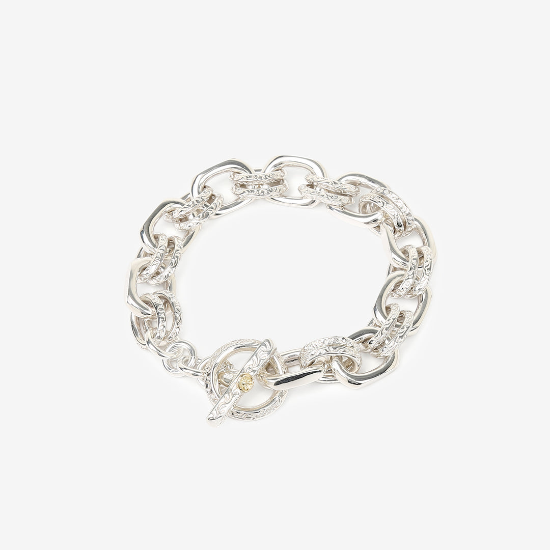 Moto BR-01 handmade chain bracelet silver K18 gold accent Japan handcrafted bracelet