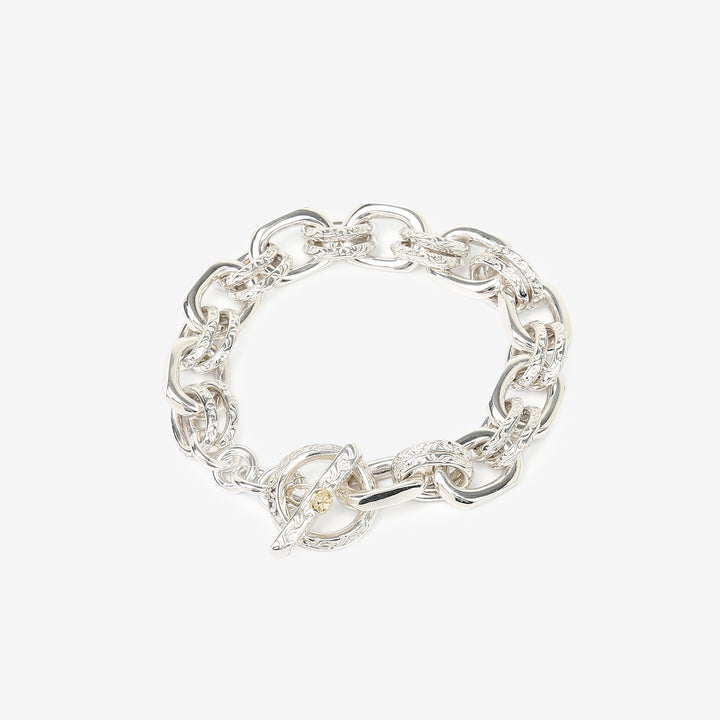 Moto BR-01 handmade chain bracelet silver K18 gold accent Japan handcrafted bracelet