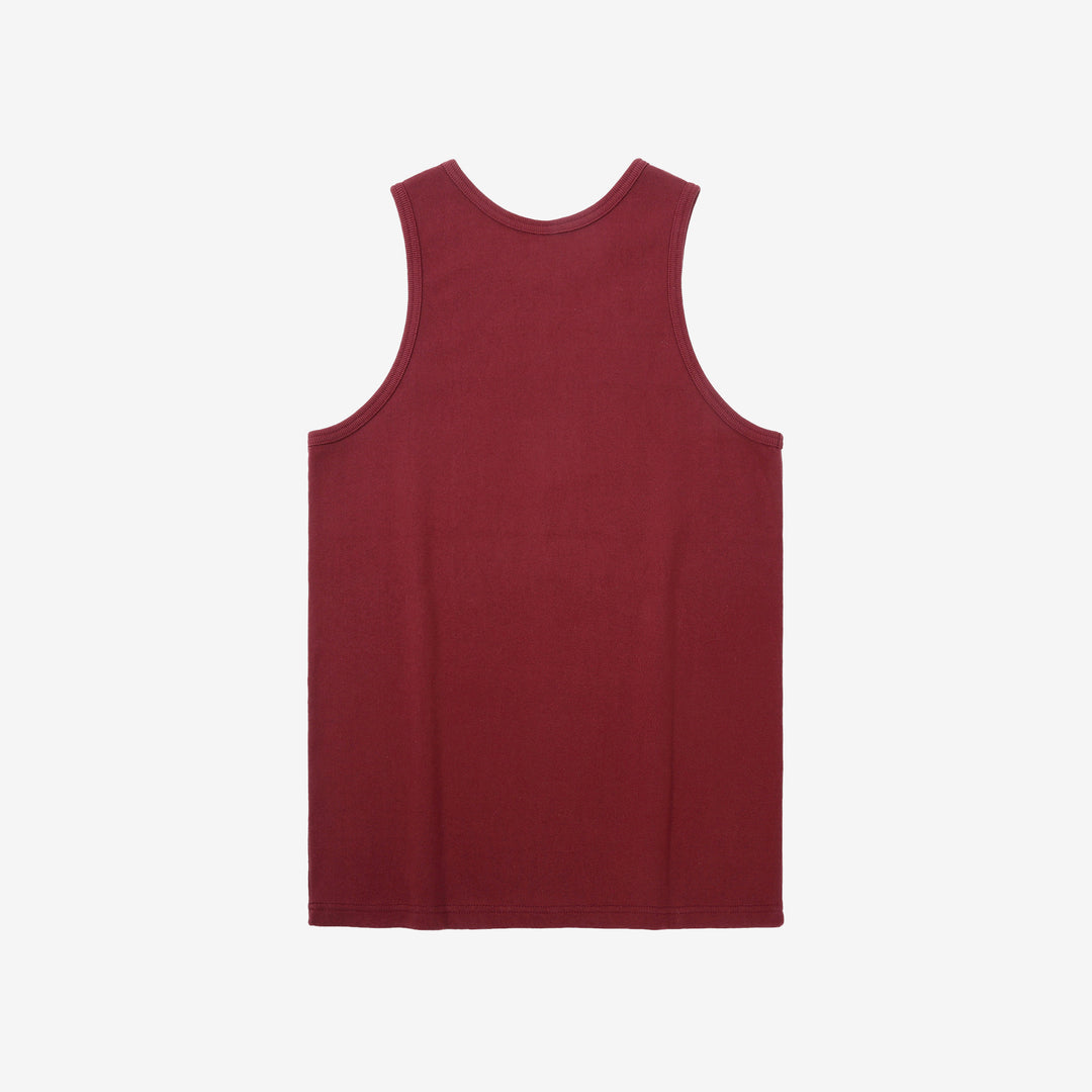 Deluxeware TNKP-00 Heavyweight Ribbed Knit Tank Top Bordeaux Back View