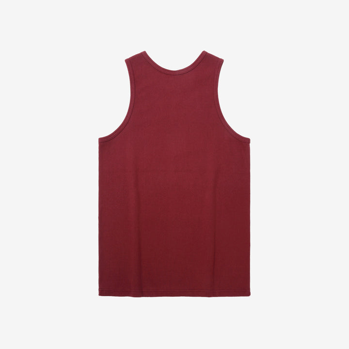 Deluxeware TNKP-00 Heavyweight Ribbed Knit Tank Top Bordeaux Back View