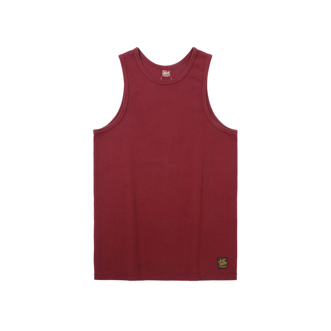 Deluxeware TNKP-00 Heavyweight Ribbed Knit Tank Top Bordeaux Front View
