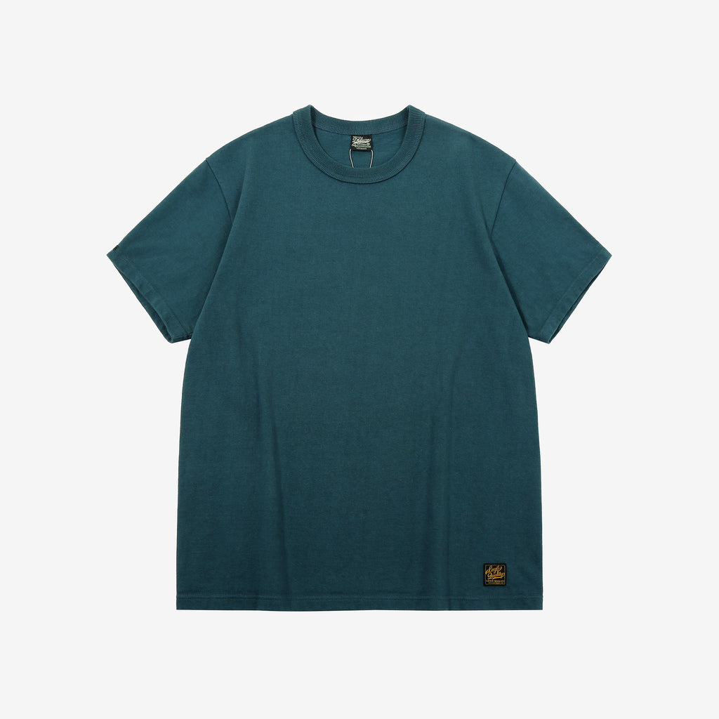 Deluxeware DXTS-00 12.5oz loopwheeled t-shirt made in Japan ultra heavyweight crew neck coral navy front