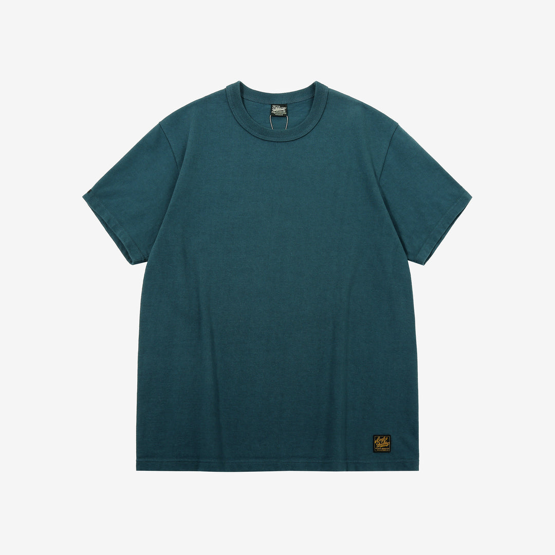 Deluxeware DXTS-00 12.5oz loopwheeled t-shirt made in Japan ultra heavyweight crew neck coral navy front